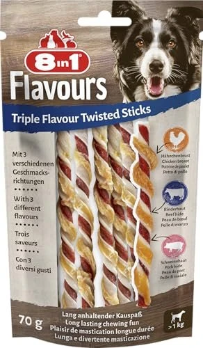 8in1 Delights Twisted Sticks XS Triple Flavour, 10 Stück
