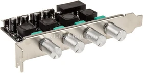 Lamptron CP436, PCI-Slotblende, Lüftersteuerung, 4-Kanal, silber