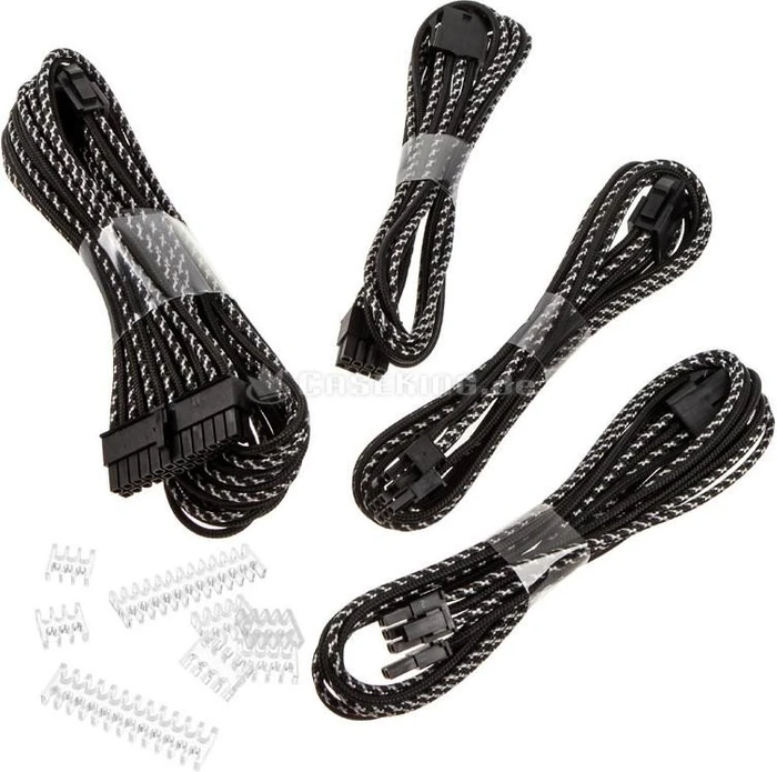 Phanteks Verlängerungskabel Kit für Netzteile, X-Muster schwarz/silber, 500mm