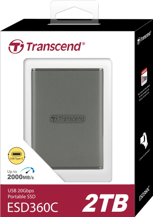 Transcend ESD360C Portable SSD, 2TB, USB-C 3.2