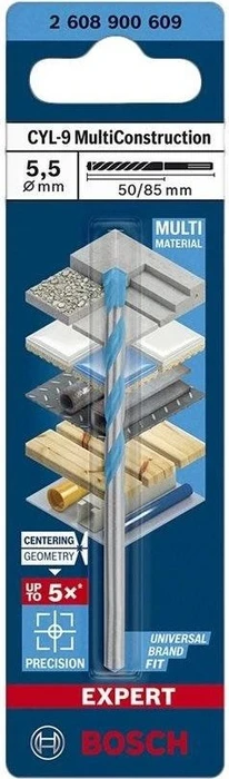 Bosch Professional EXPERT CYL-9 MultiConstruction Mehrzweckbohrer, 5.5x50x85mm, 1 Stück