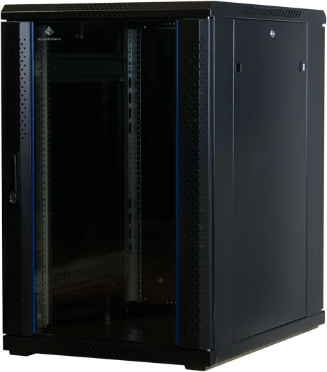 Rockstable 19" Serverschrank 18HE, Sicherheitsglastür, IP2X, schwarz, 800mm tief