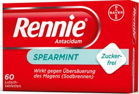 Bayer Rennie Antacidum Spearmint Lutschtabletten, 60 Stück