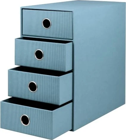 Rössler 4er Schubladenbox, 4 Schubladen, A5, denim