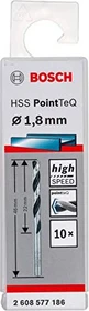 Bosch Professional HSS PointTeQ Spiralbohrer, 1.8x22x46mm, 10 Stück