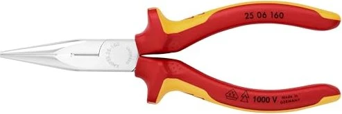 Knipex Flachrundzange mit Schneide, 16cm