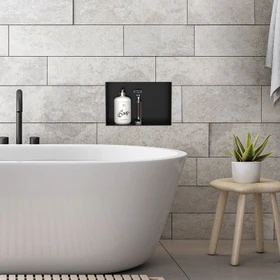LuxeBath Duschnische 20x30cm Unterputz edelstahl schwarz