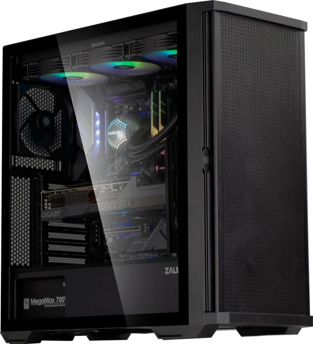 Zalman Z10, schwarz, Glasfenster