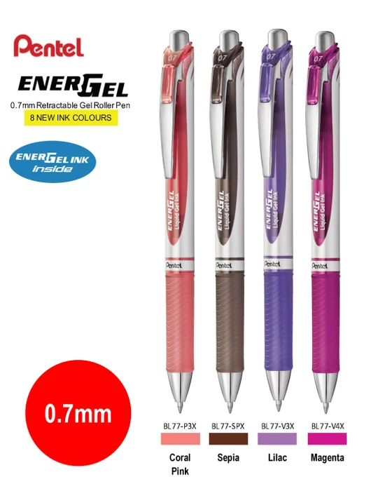 Pentel EnerGel XM BL77 Gelroller magenta/silber