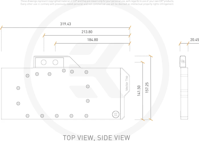 EK Water Blocks Quantum Line EK-Quantum Vector Trio RTX 3080/3090 D-RGB, Nickel, Acetal
