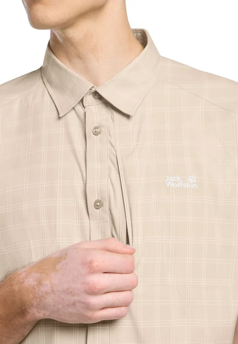 Jack Wolfskin Norbo Hemd kurzarm check oyster (Herren)