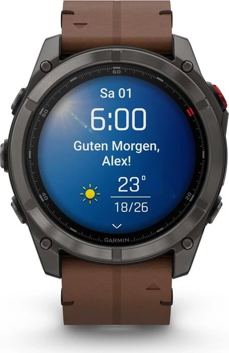 Garmin Fenix 8 Pro 51mm AMOLED carbon grey dlc titanium/chestnut leather