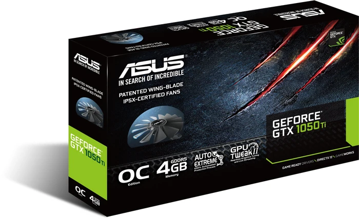 ASUS GeForce GTX 1050 Ti DC2 OC, GTX1050TI-DC2O4G, 4GB GDDR5, 2x DVI, HDMI, DP