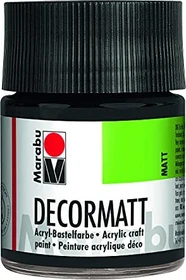 Marabu Decormatt Acryl Acrylfarbe, schwarz, 50ml