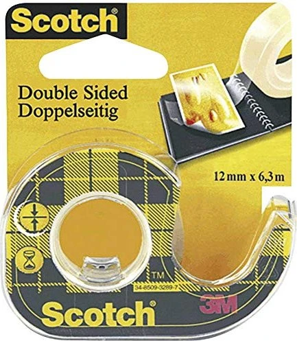 3M Scotch Doppelseitiges Klebeband transparent, 12mm/7.8m, 1 Stück