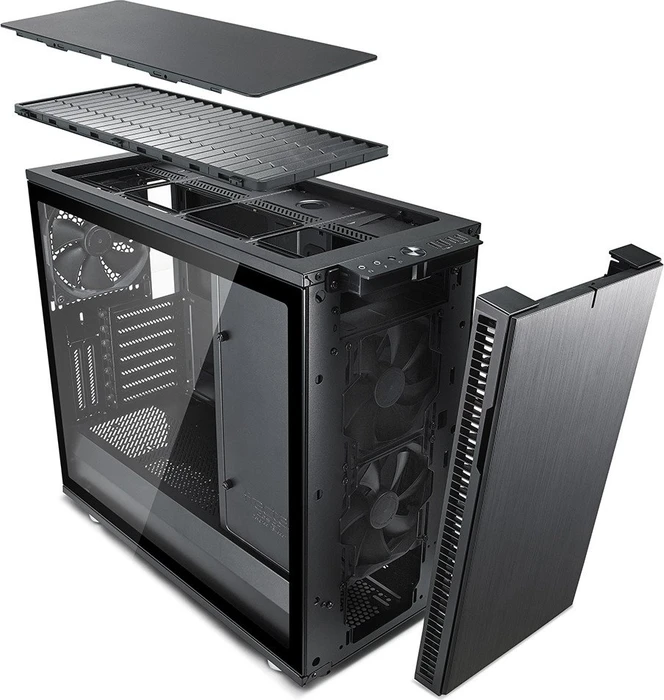 Fractal Design Define R6 Blackout TG, Glasfenster, schallgedämmt