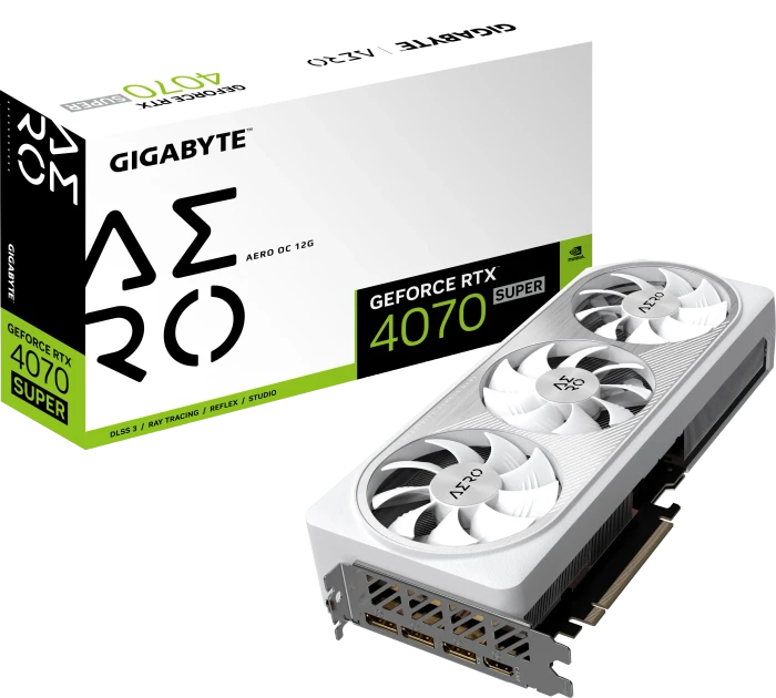 GIGABYTE GeForce RTX 4070 SUPER Aero OC 12G, 12GB GDDR6X, HDMI, 3x DP