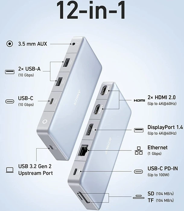 Anker 575 USB-C Dockingstation 12-in-1, USB-C 3.1 [Buchse]