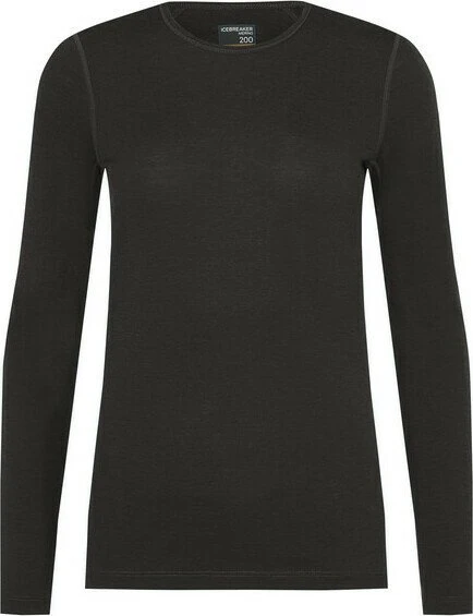 Icebreaker Merino 200 Oasis Crewe Funktionsshirt langarm schwarz (Damen)