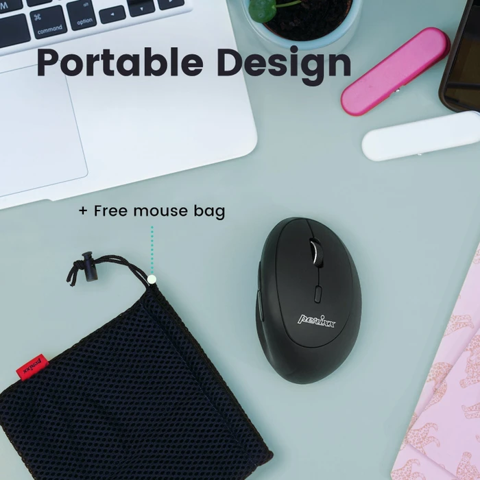 Perixx PERIMICE-819 Wireless Ergonomic Vertical Mouse schwarz, USB/Bluetooth