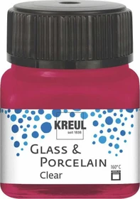 Kreul Glass & Porcelain Clear Malfarbe, weinrot, 20ml