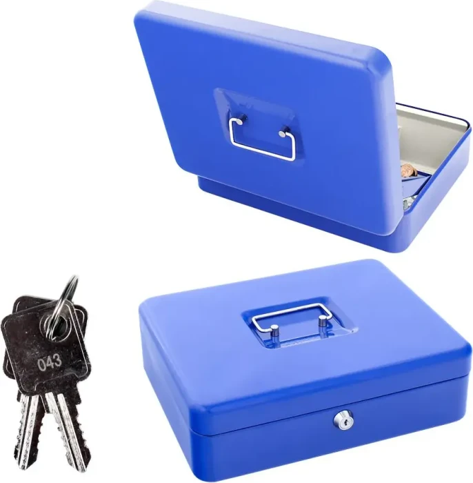 Rottner Wien Geldkassette, blau, Schlüsselschloss