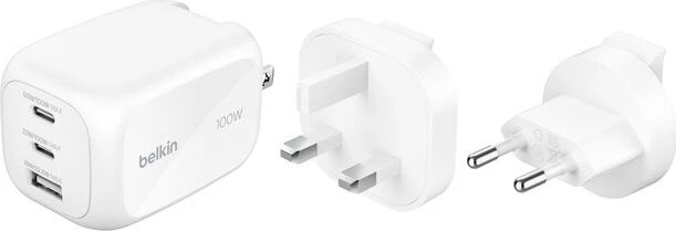 Belkin BoostCharge Pro 3-Port-GaN-Ladegerät (100W) weiß