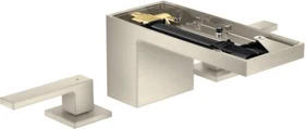 Hansgrohe Axor MyEdition 3-Loch Waschbeckenarmatur 70 mit Push-Open Ablaufgarnitur ohne Platte brushed nickel