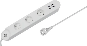 Denver SHP-300U Smart Steckdosenleiste 3-fach, 3680W, 4x USB-A, Smart-Steckdosenleiste