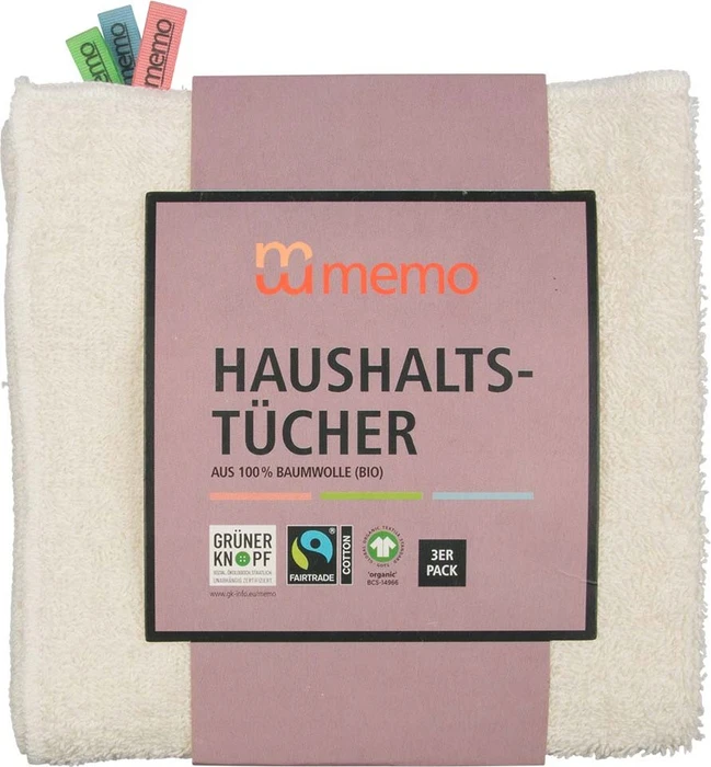 Memo Haushaltsreinigungstücher mit Farbfähnchen, 3 Stück
