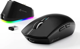Attack Shark G3Pro Tri-mode Wireless Gaming Mouse mit Ladestation, Black, USB/Bluetooth