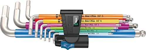 Wera 3950/9 Hex-Plus Multicolour HF Stainless 1 Innensechskant Winkelschlüsselsatz, 9-tlg.