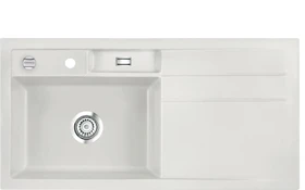systemceram Bela 100 Einbau Becken links mit Ablauffernbedienung alu