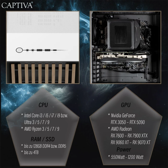 Captiva Highend Gaming I92-801, Core i7-14700KF, 16GB RAM, 1TB SSD, GeForce RTX 5070