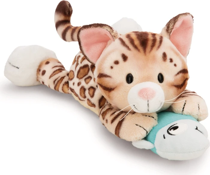 Nici Liegende Bengal Katze & Fisch 30cm