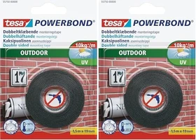 tesa Powerbond Montageband Outdoor grün, Klebeband, 19mm/1.5m, 1 Stück
