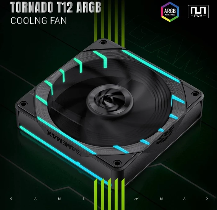 GameMax Tornado T12 ARGB, schwarz, 120mm