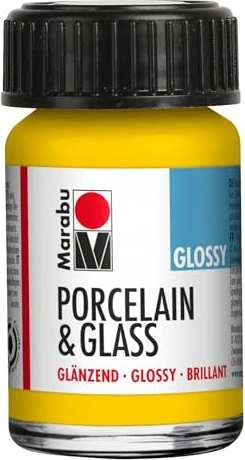 Marabu Porcelain & Glass Malfarbe Glänzend, sonnengelb, 15ml