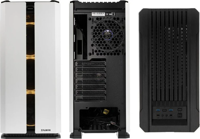 Zalman X3, weiß, Glasfenster