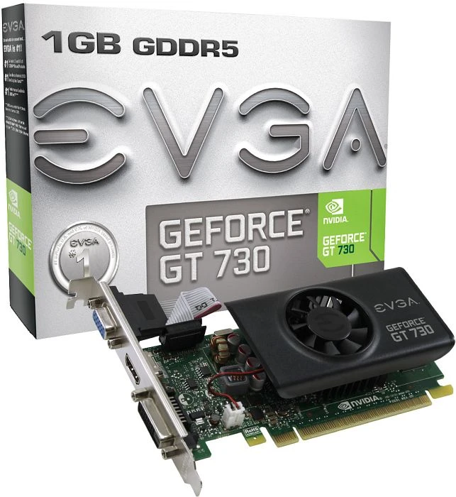 EVGA GeForce GT 730 low profile, 1GB GDDR5, VGA, DVI, HDMI