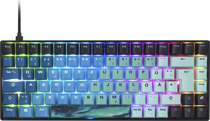 Sharkoon Skiller SGK50 S3 Ultimate Rev2 Set, PBT, blau/schwarz, LEDs RGB, hot-swap, Sharkoon Linear, USB, DE