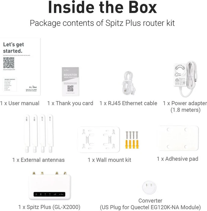 GL.iNet GL-X2000 Spitz Plus, LTE, AX3000
