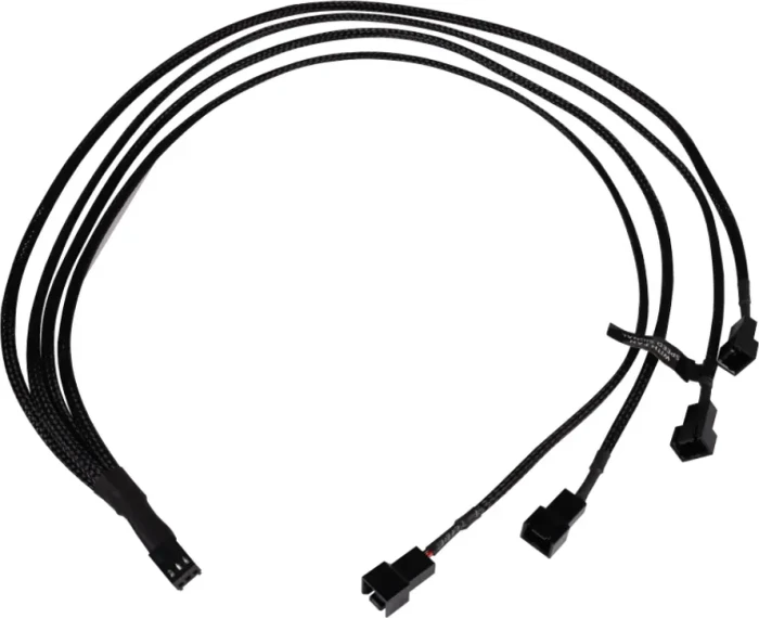 Alphacool 3-Pin auf 4x 3-Pin Verteiler, sleeved, 60cm, schwarz