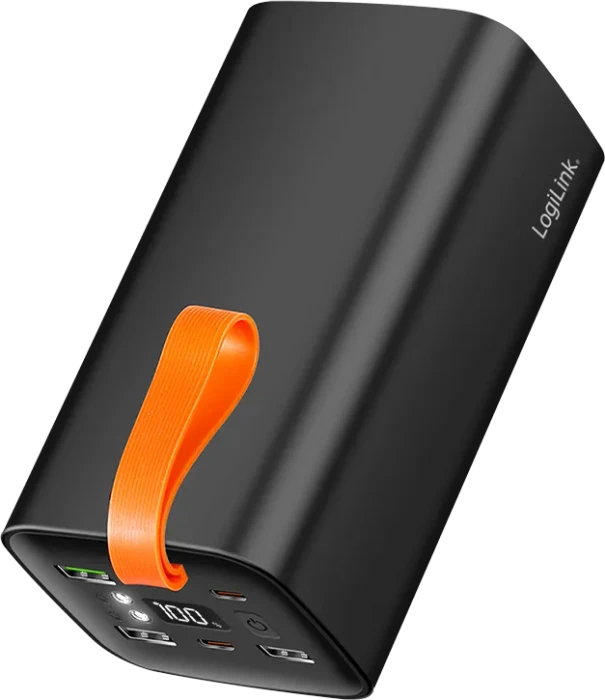 LogiLink Powerbank QC 3.0 PD 3.0 50000mAh 100W schwarz/orange
