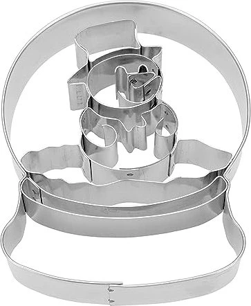 Städter Präge-Ausstecher Schneemann Glaskugel 8cm
