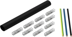 Wago Leitungsreparatur-Set für Mantelleitungen Durchgang mit Kleber Leitungsdurchmesser 8-24mm mit beigelegten Verbindungsklemmen mittelwandig, schwarz