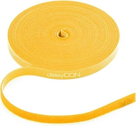 deleyCON Klett-Kabelbinder, 10mm, 10m, gelb