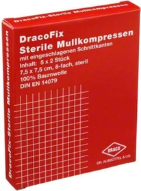 Dr. Ausbüttel DracoFix Peel Mullkompressen steril 8-fach, 7.5 x 7.5cm, 10 Stück