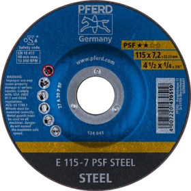 Pferd E 115-7 PSF STEEL Schleifscheibe, 115x7.2x22.23mm, 10 Stück