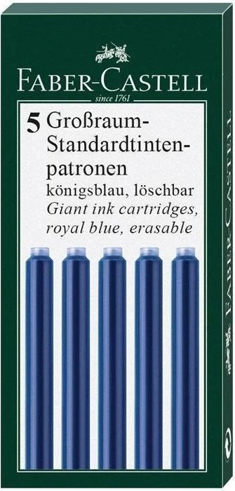 Faber-Castell Großraum-Tintenpatrone blau, 5er-Pack